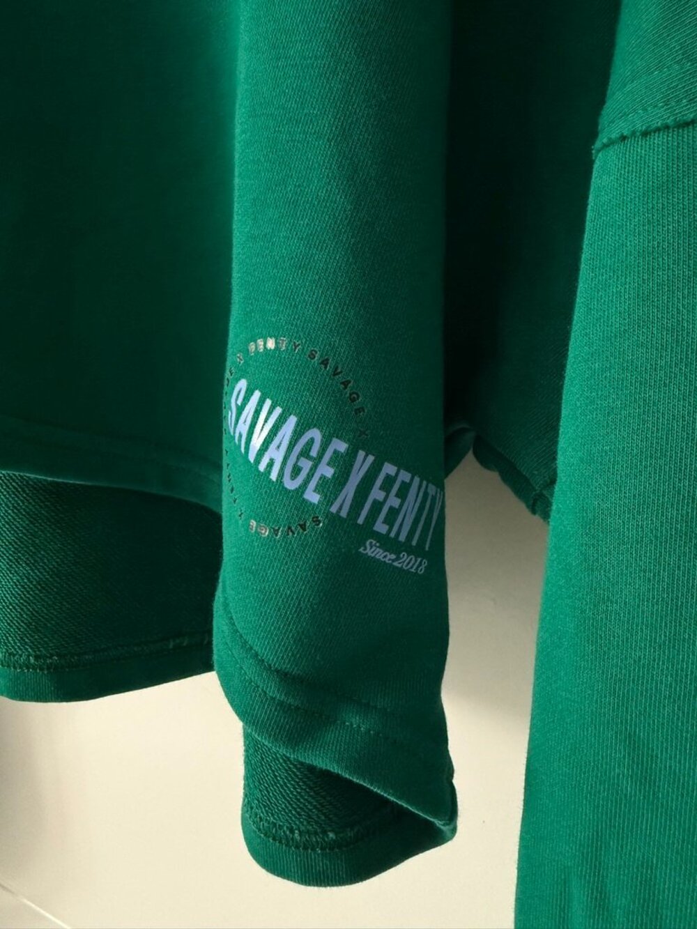 Savage X Fenty (by Rihanna) Essential Emerald Green Cropped Hoodie | Size 16-18